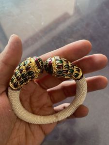 Exquisite Handcrafted Gold &amp; Pearl Bangle