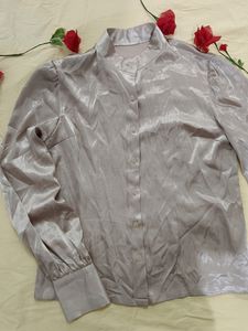 Silk, Tan Coloured Top.