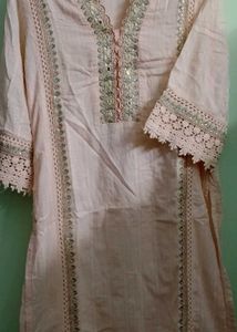 Pink Embroidered Kurta Set with Dupatta