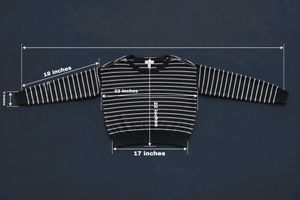 BLACK &amp; WHITE STRIPED ZIP DETAIL SWEATSHIRT