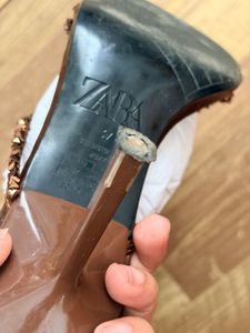 Zara beaded strappy heels