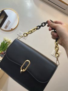 Chic Black Crossbody Bag with Gold Chain