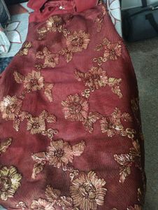 Elegant Maroon Floral Dress