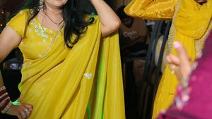 Elegant Yellow Embroidered Saree