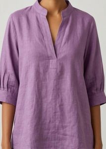 Elegant Purple Cotton Tunic