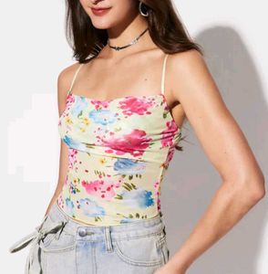 floral tank mesh top savana