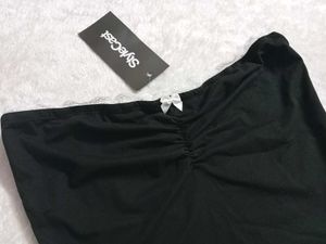 StyleCast Black Tube Top with Bow