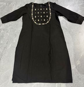 *Sale*Black Kurta with Gold Embroidery