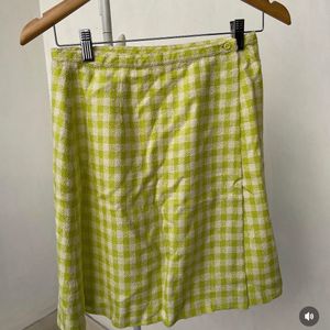 Green checkered wrap around Skirt