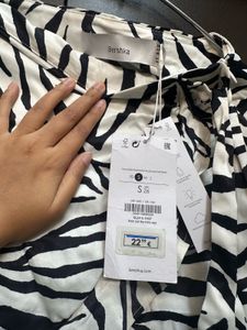 Bershka Zebra Print Wrap Mini Skirt