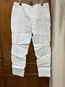 Zara Men's White Linen Pants