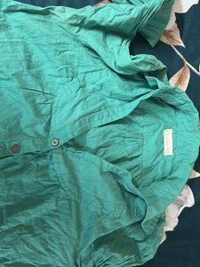 Boho Chic Aqua Button-Up Shirt
