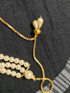 Pearl &amp; Stone Two Bracelets - Green and pink