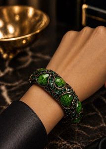 Exquisite Emerald &amp; Crystal Bangle ❤️