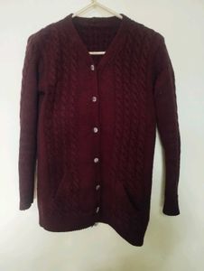 Maroon Cable Knit Sweater for girl's / women.