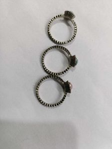 Set of 3 Gemstone Rings