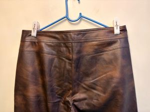 Brown Faux Leather Pants