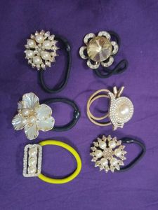 Set of 6 Embellished Hair Ties 🤩