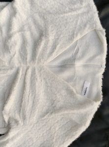 korean fur White Lace Detail Long Dress