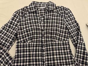 Black &amp; White Checkered Button-Down Top