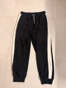 Black Joggers with White Stripes
