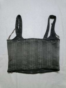 ZARA Stylish Grey Corset Top