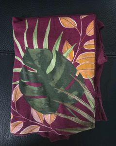 Imported Maroon Leaf Print Top Karen Scott S