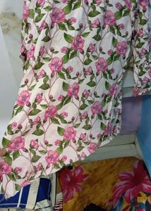 Floral Print Top with Flared Sleeves
