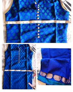 Beautiful brocade silk designer sleeveless kurti