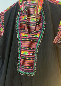 Embroidered Black Kurta
