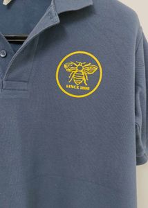 Men's Navy Blue Polo Shirt with Bee Logo
