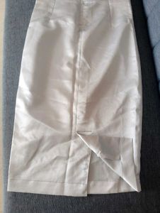 custom made Elegant Silver Satin Midi Dress
