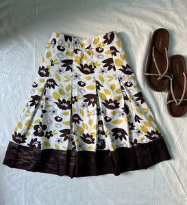 Chic Floral Print A-Line Skirt