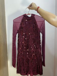 Sparkly Sequin Tassel Mini Dress
