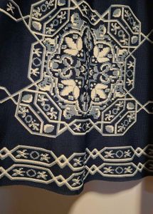 Blue and White Patterned Skirt
