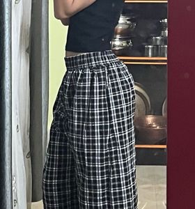 Checkered Wide Leg Pants