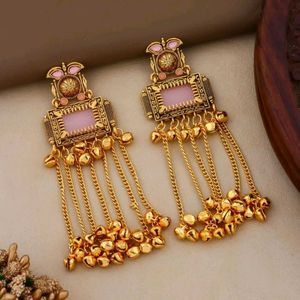 Elegant Gold Tassel Earrings