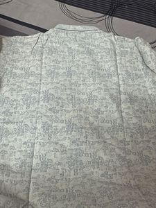Men's White Printed Short Sleeve Shirt