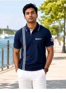warrior world Navy Blue Polo T-Shirt