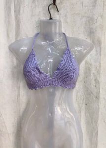 I. Crocheted Halterneck Crop Top