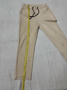 Cuuui Korean Beige Jogger Pants with Drawstring