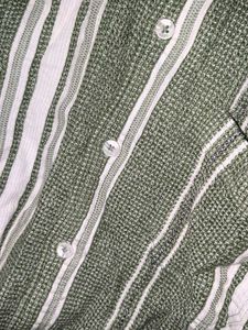 Men's Green Striped Casual Shirt