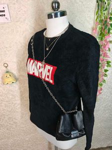 Marvel Black Fuzzy Sweatshirt