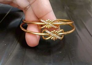 Pack Of 3 Gold Plated Partywear Women Bangles