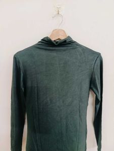 Dark Green Turtleneck Top