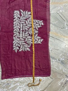 Embroidered blouse peice onion peel colour