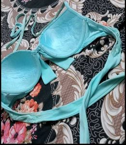 Aqua Blue Lace Bikini Top