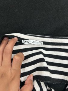 Zara Striped Cropped Tank Top