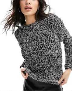Cozy Black & White Knit Sweater