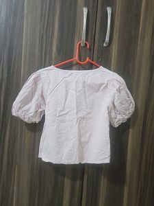 Chic Puff Sleeve Checked Top